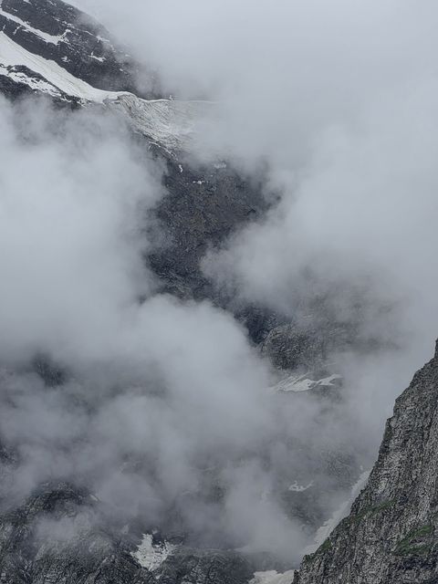 Cloud-wrapped Himalayan peak above Lahaul